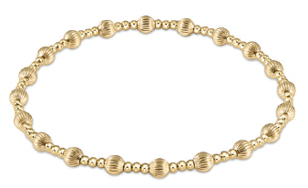 Dignity Sincerity Pattern 4mm Bead Bracelet - Gold
