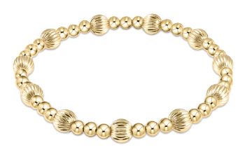 Dignity Sincerity Pattern 6mm Bead Bracelet - Gold