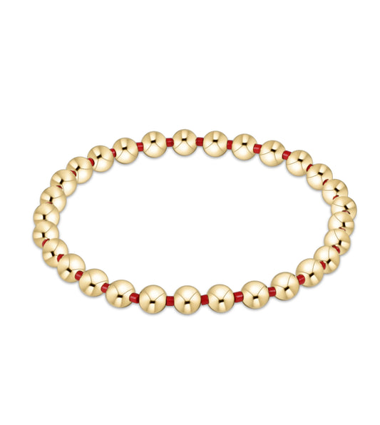 Gameday Hope Grateful 5mm Bead Bracelet - Bright Red