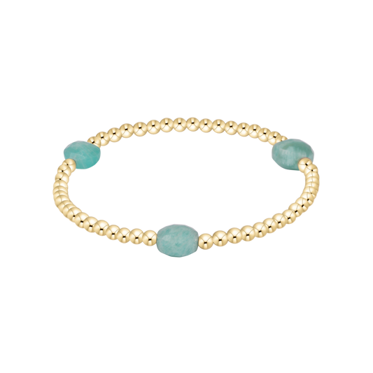 Admire Gem 3mm Gold Bracelet- Amazonite