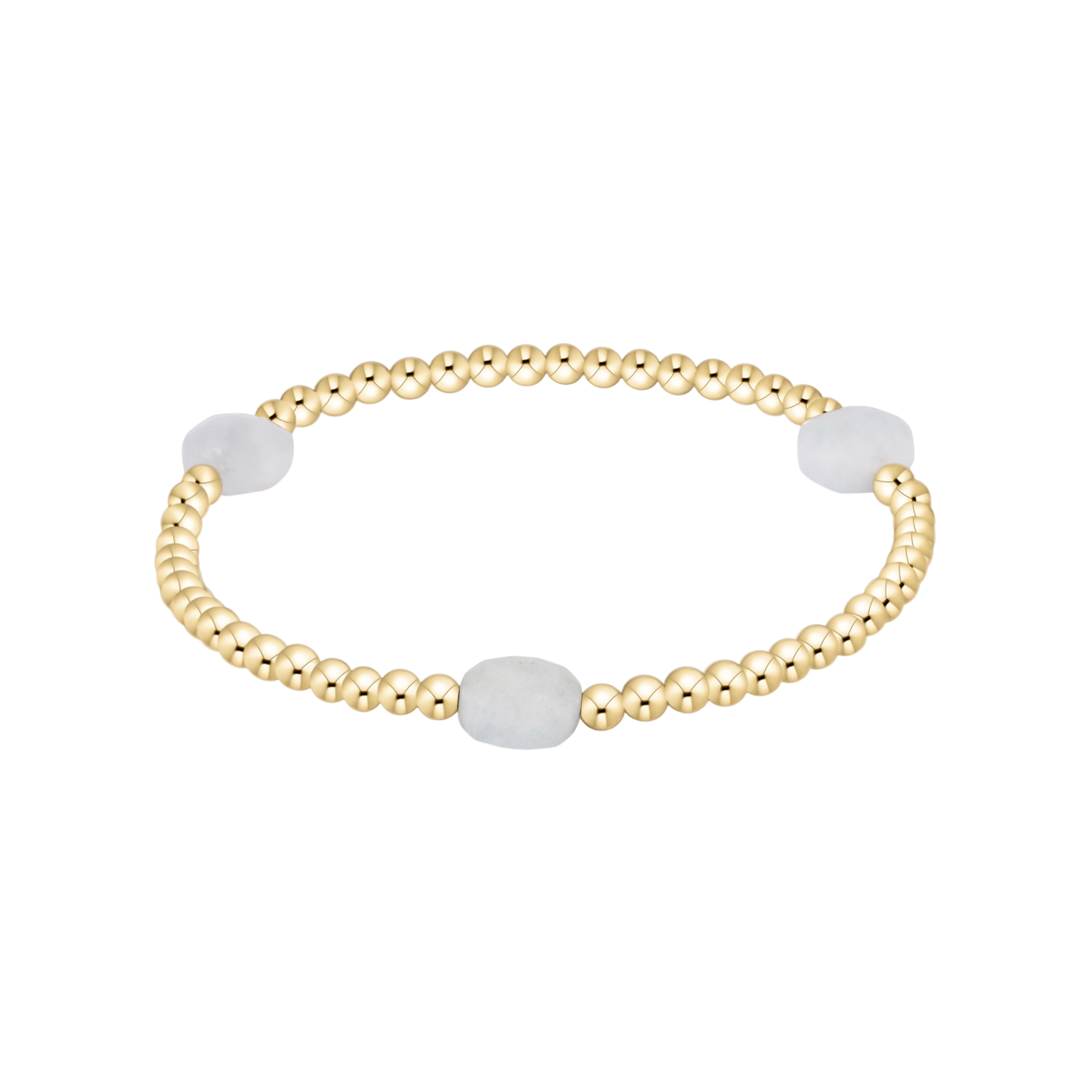 Admire Gem 3mm Gold Bracelet - Aquamarine