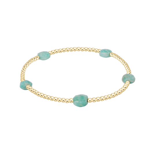 Admire Small Gem 2mm Gold Bracelet- Amazonite