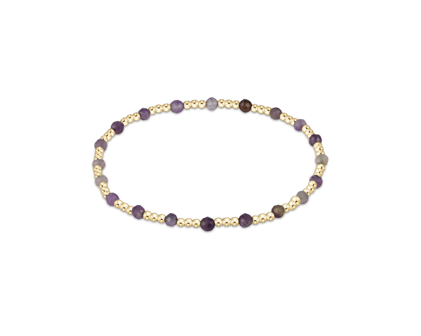 Gemstone Gold Sincerity Pattern 3mm Bead Bracelet