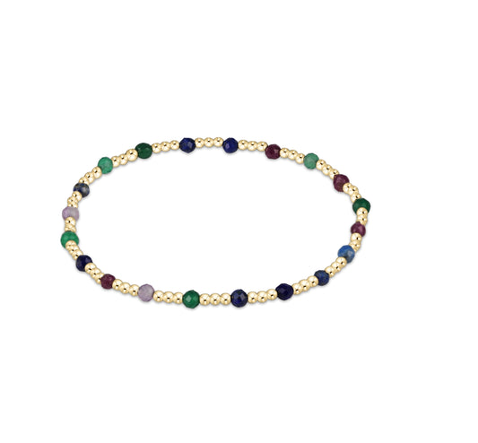 Gemstone Gold Sincerity Pattern 3mm Bead Bracelet