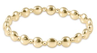 Honesty Gold Grateful Pattern 6mm Bead Bracelet
