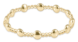 Honesty Gold Sincerity Pattern 6mm Bead Bracelet