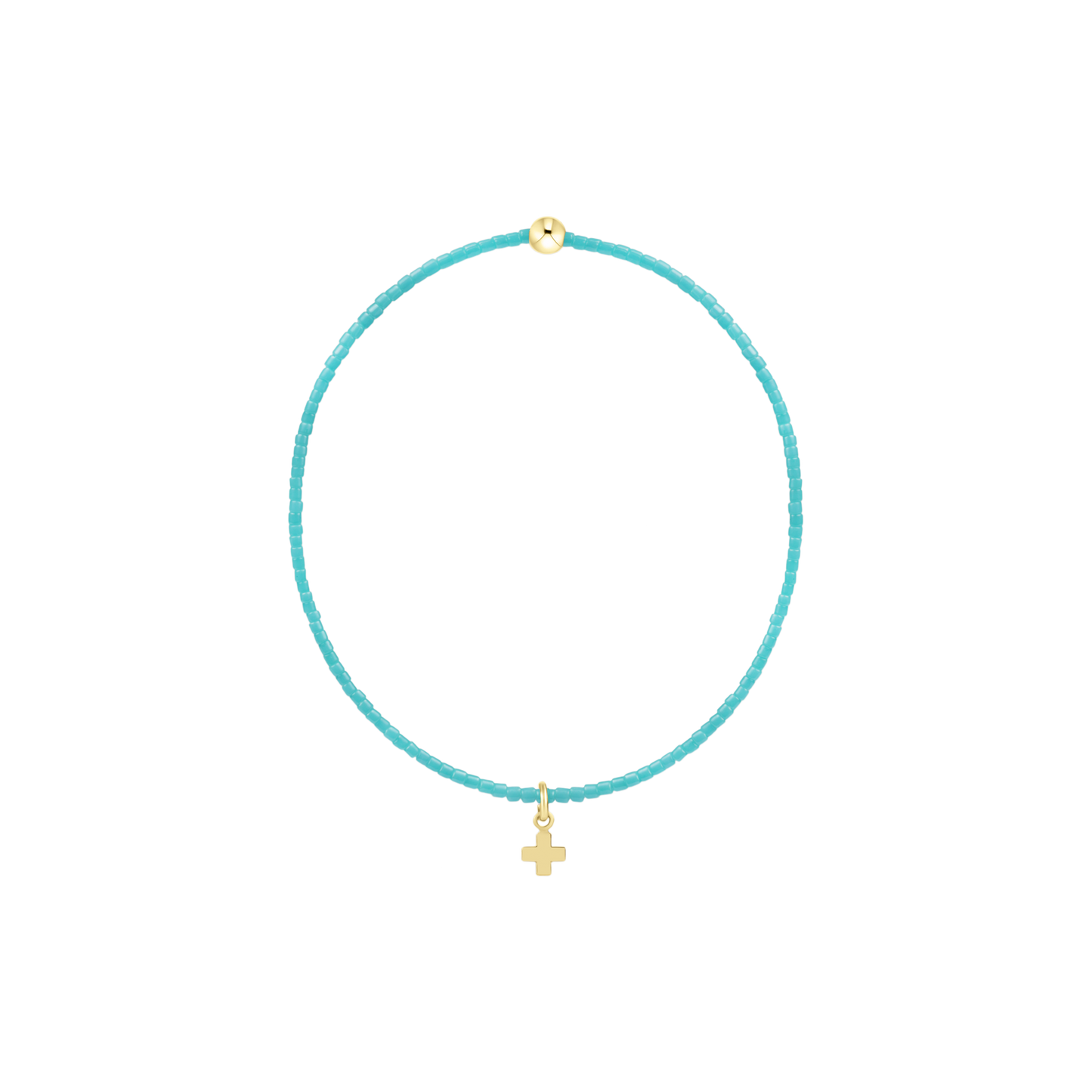 Hope Classic Turquoise Bracelet - Signature Cross Small Gold Charm