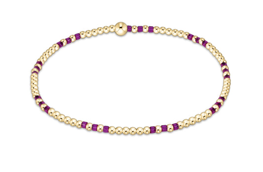 Hope Joy Pattern 2mm Bead Bracelet - Fuchsia