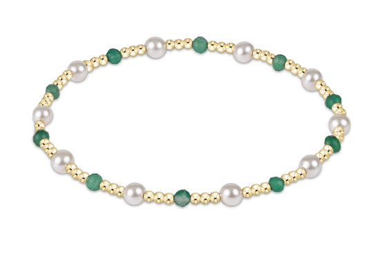 Pearl Sincerity Pattern 4mm Bead Bracelet - Green