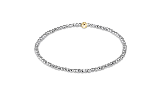 Silver Faceted Hematite 2mm Bead Bracelet