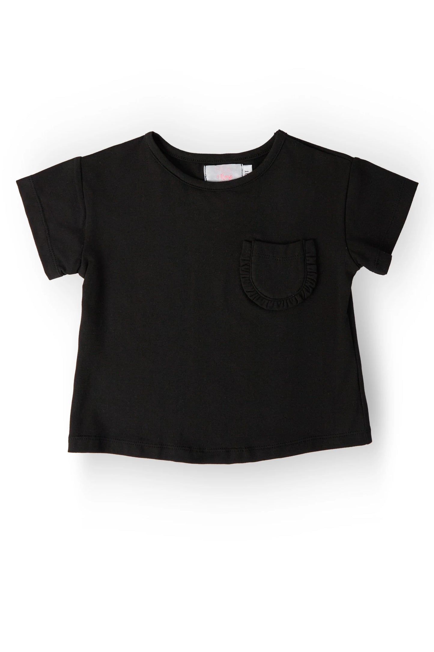 Black Ruffle Pocket Tee