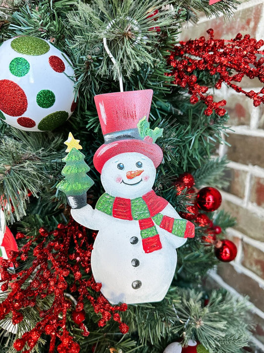 Snowman with Tree Ornament