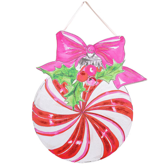 Beck's Vintage Candy Cane Ball PVC Door Hanger