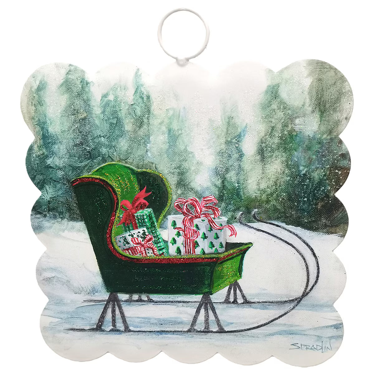 Mini Scallop Art Sleigh & Gifts