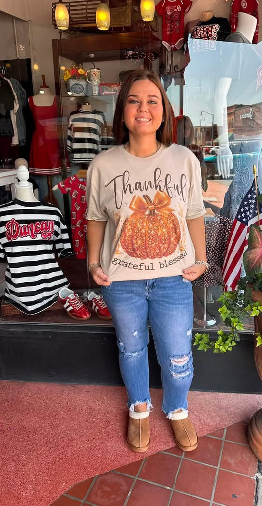 Thankful Grateful Blessed - Bling Tee