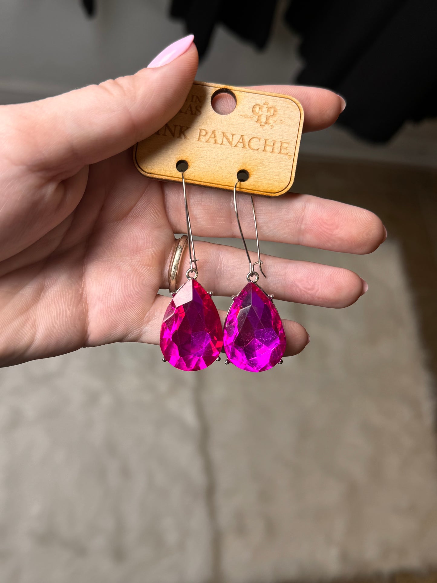 Pink Teardrop Earring