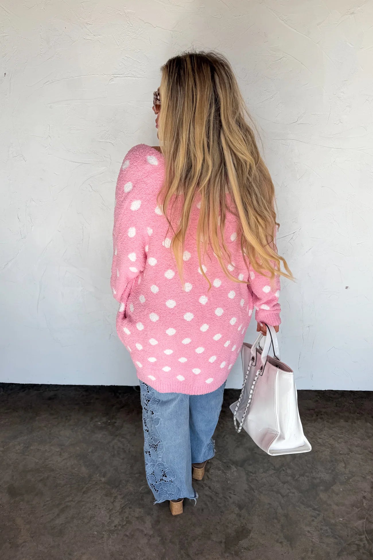 Pink Polka Dot Cloud Cardigan
