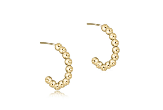 Beaded Classic 1" Post Hoop - 3mm Gold