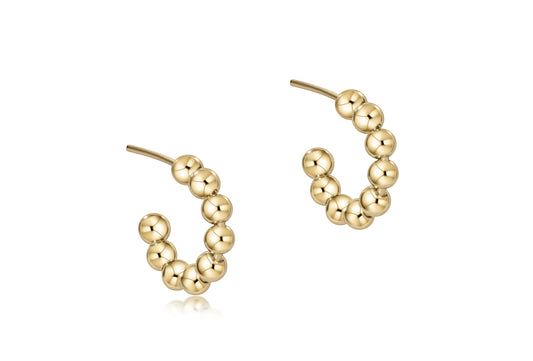 Beaded Classic 1" Post Hoop - 4mm Gold