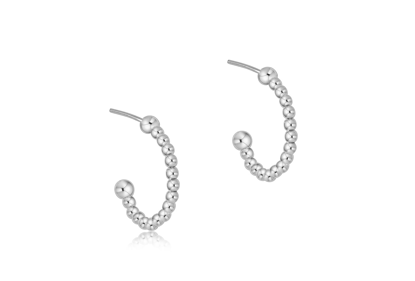 Beaded Classic 1" Post Hoop - 2mm Sterling