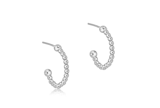 Beaded Classic 1" Post Hoop - 2mm Sterling