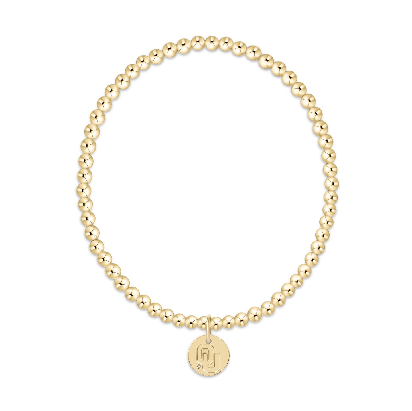 eCOLLEGIATE Classic Gold 3mm Bracelet- Oklahoma Disc