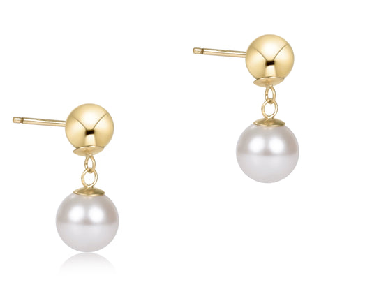 Classic 10mm Ball Drop Stud - Pearl