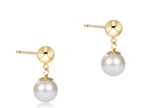 Classic 8mm Ball Drop Stud - Pearl