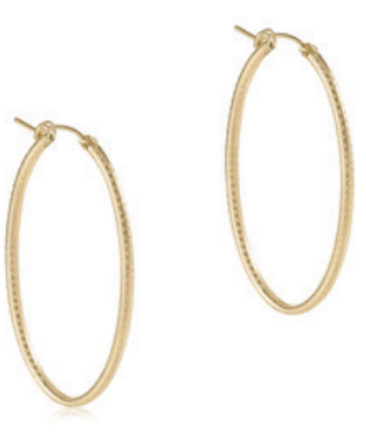 Oval Gold 2" Hoop - Textured
