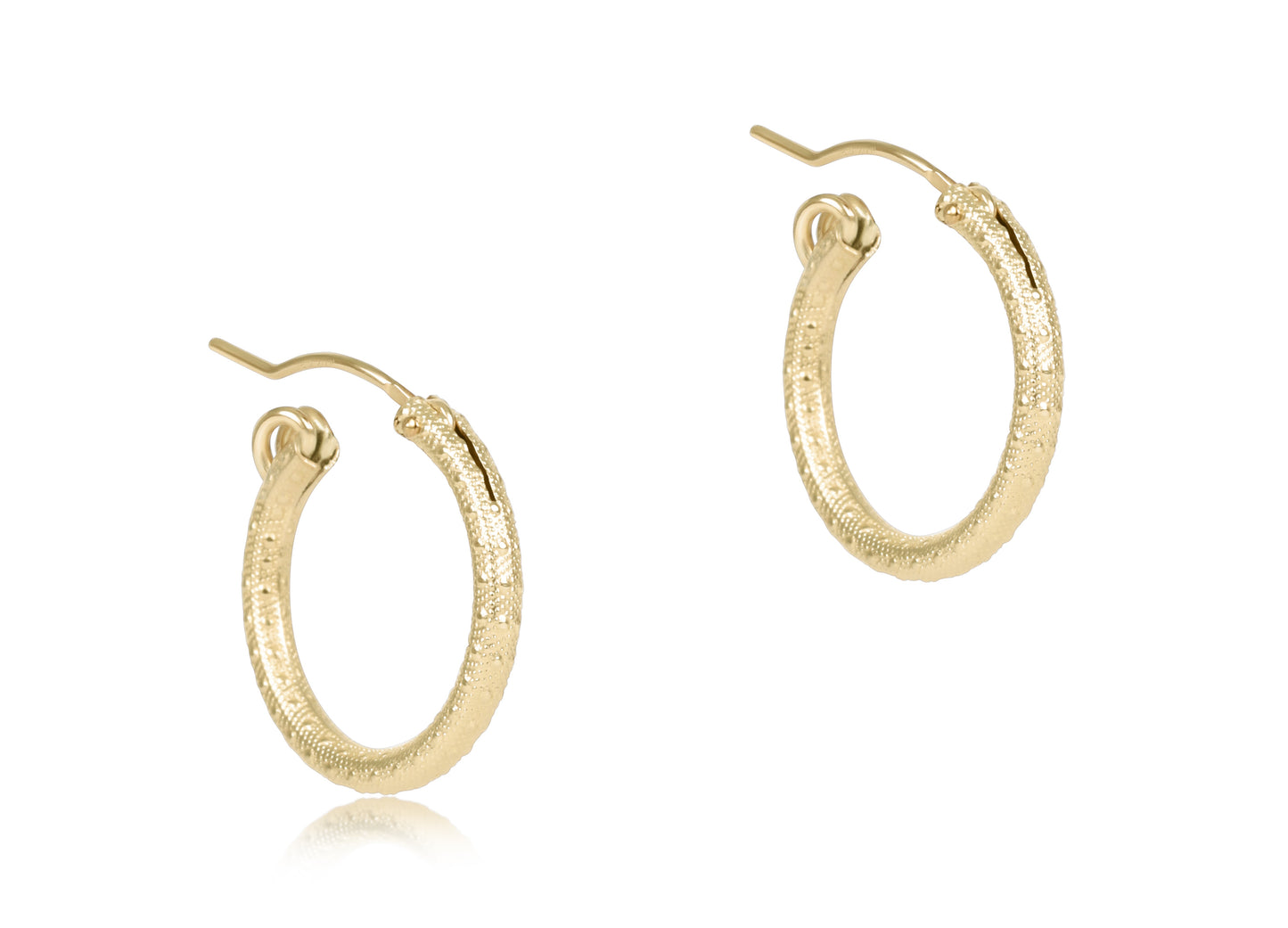 Round Gold 0.5" Hoop - Textured