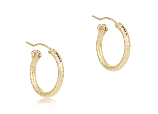 Round Gold 0.5" Hoop - Textured