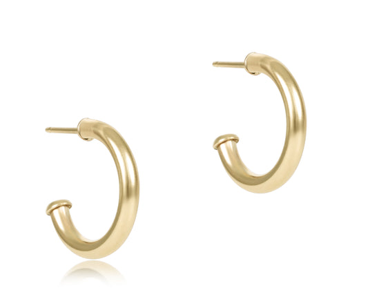 Round Gold 0.5" Post Hoop - 2mm - Smooth