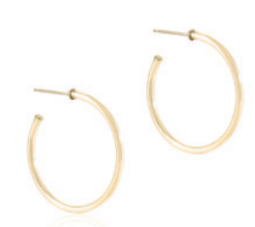 Round Gold 1.25" Post Hoop - 2mm - Smooth