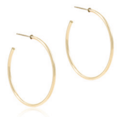 Round Gold 1.75" Post Hoop - 2mm - Smooth