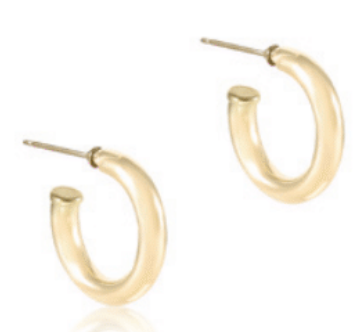 Round Gold 1" Post Hoop - 4mm - Smooth