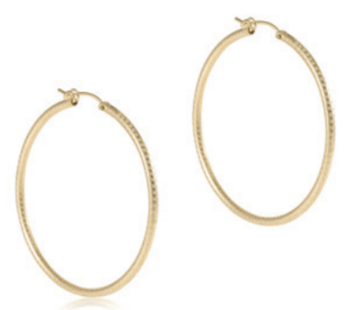 Round Gold 2" Hoop - Textured