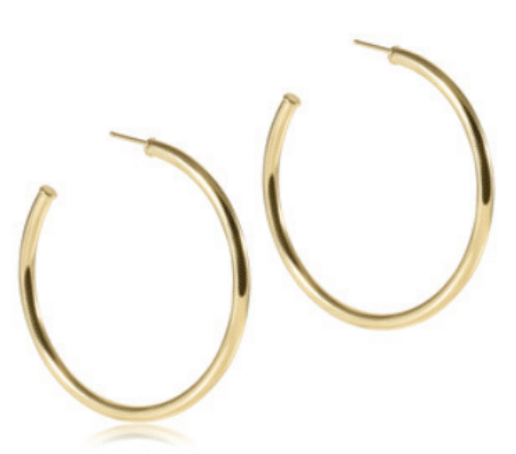 Round Gold 2" Post Hoop - 3mm - Smooth