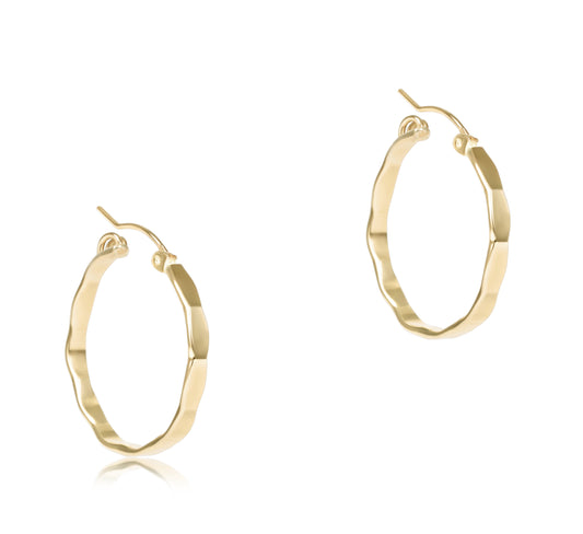 Scalloped Round Gold 1.25" Hoop - Smooth
