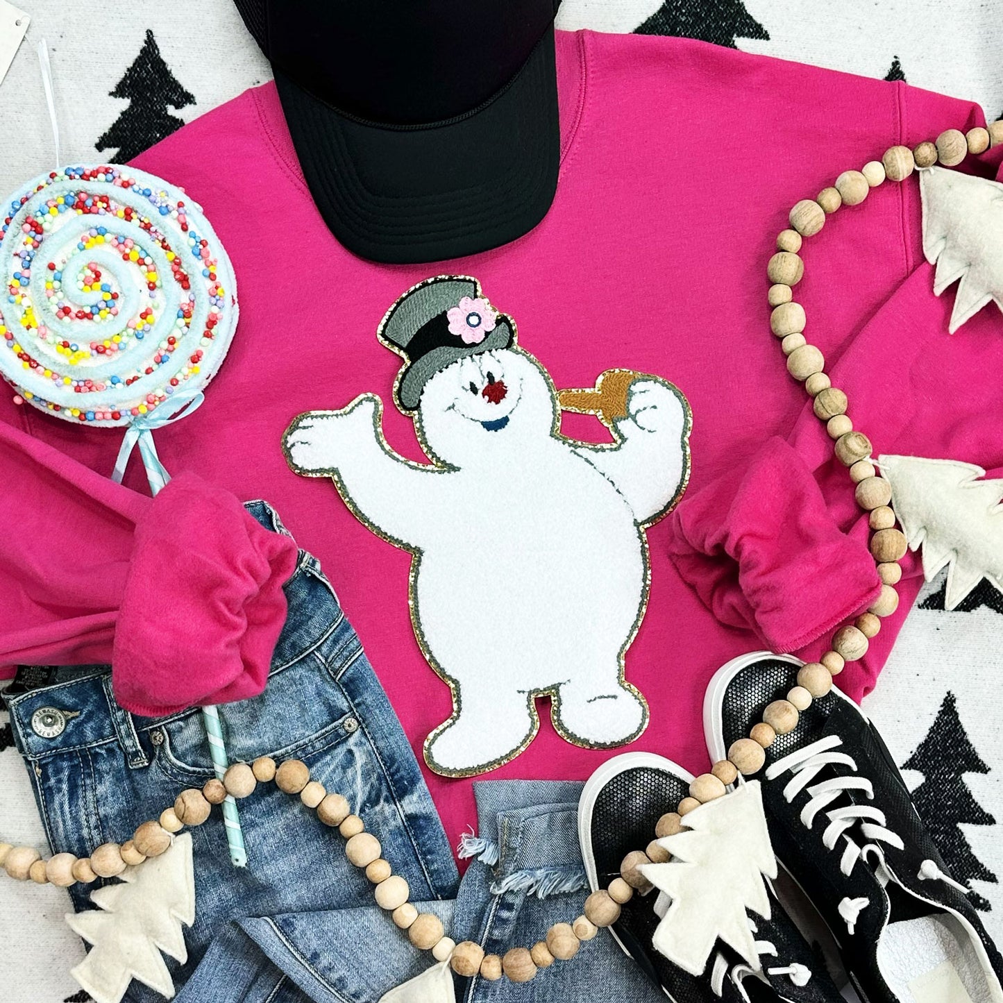 Frosty Chenille Patch Sweatshirt