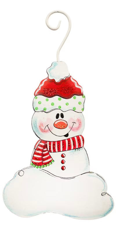 Santa Hat Snowman Ornament