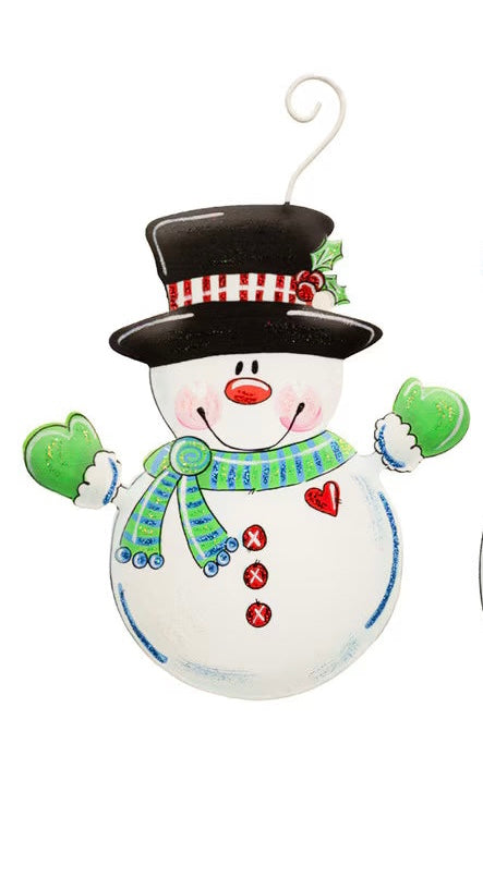 Black Hat Snowman Ornament