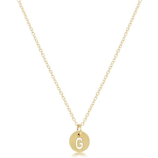 16" Necklace Gold - Respect Small Gold Disc - G