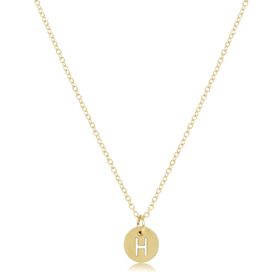 16" Necklace Gold - Respect Small Gold Disc - H