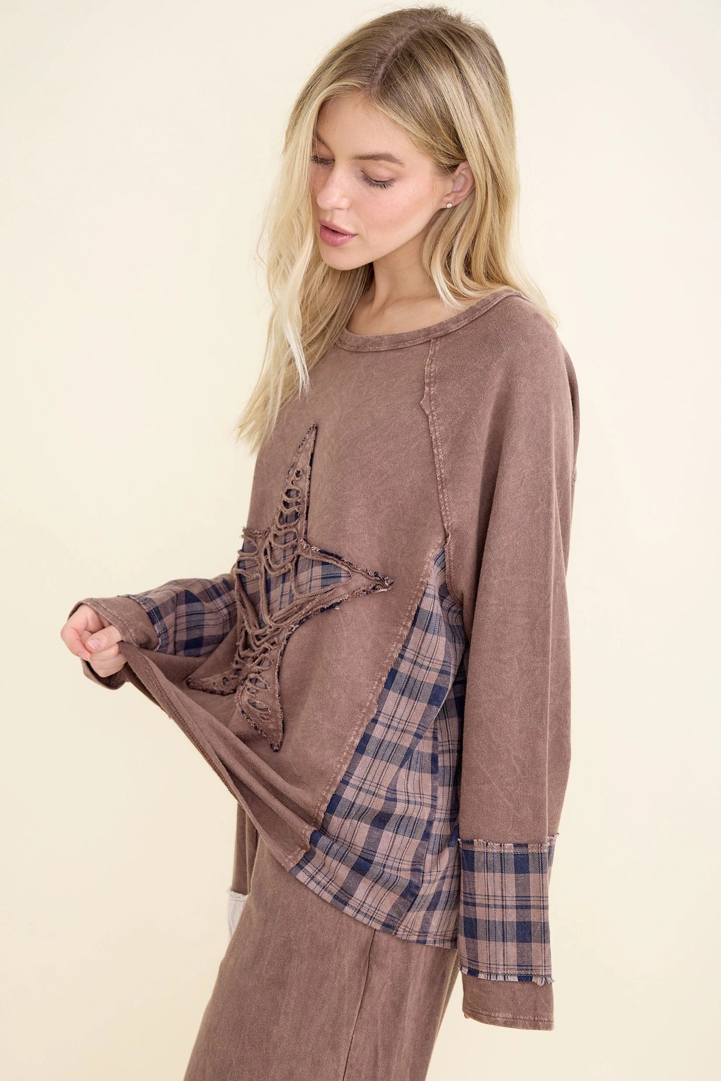 Worn & Starred Plaid Top