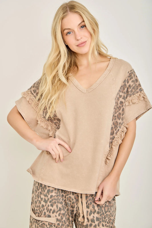 Mineral Animal V-Neck Top