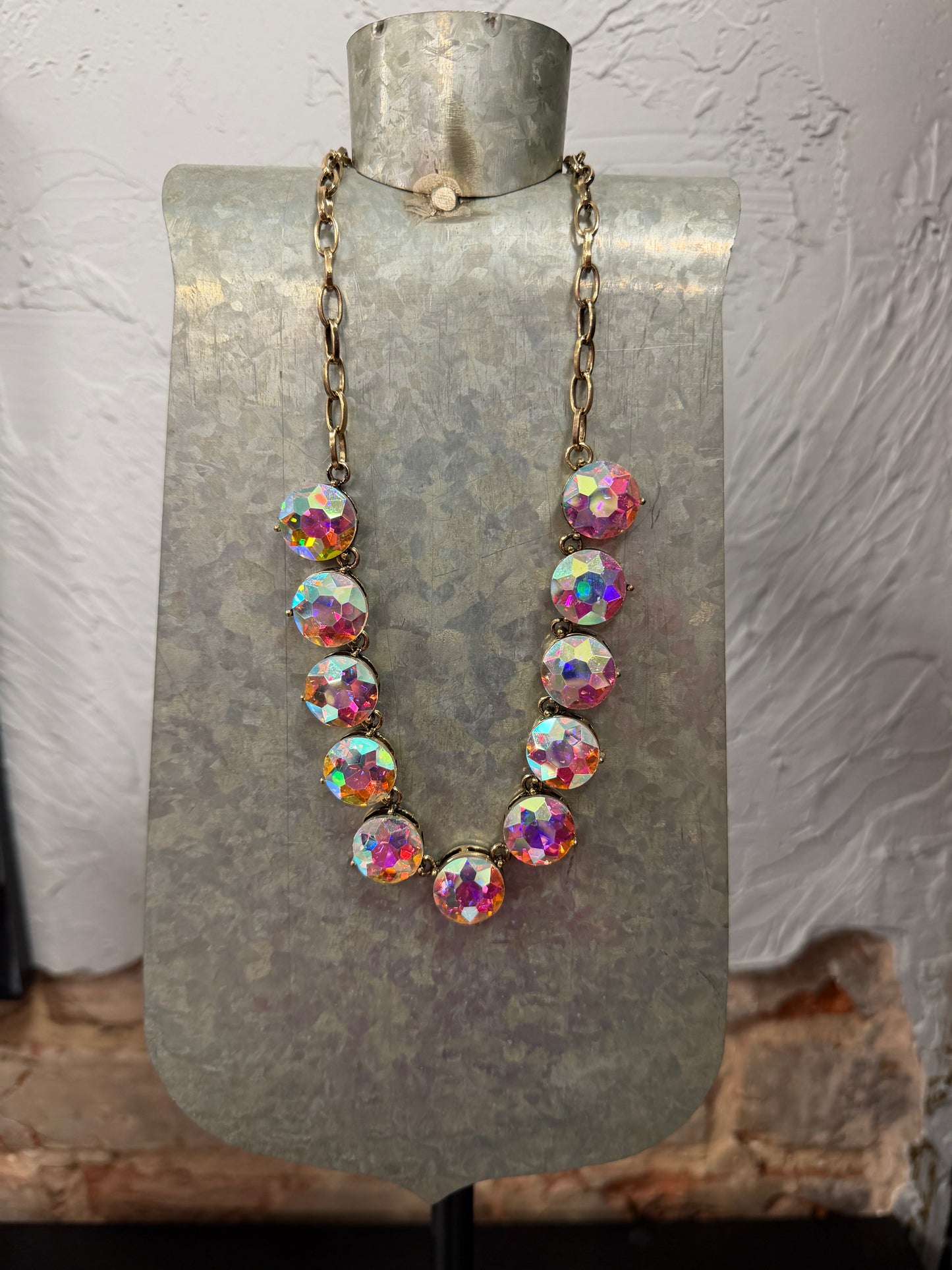 Chunky Iridescent Gold Necklace