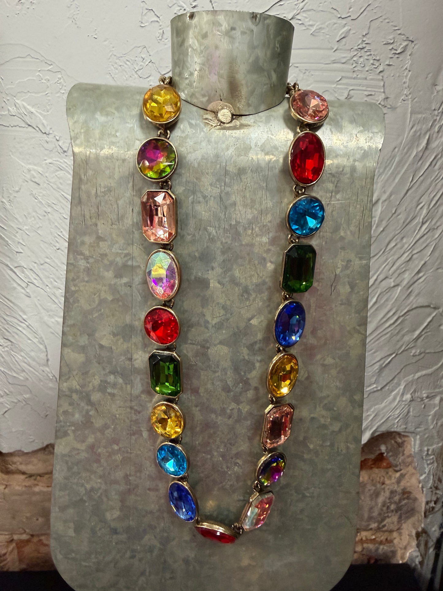 Colorful Chunky Gold Necklace
