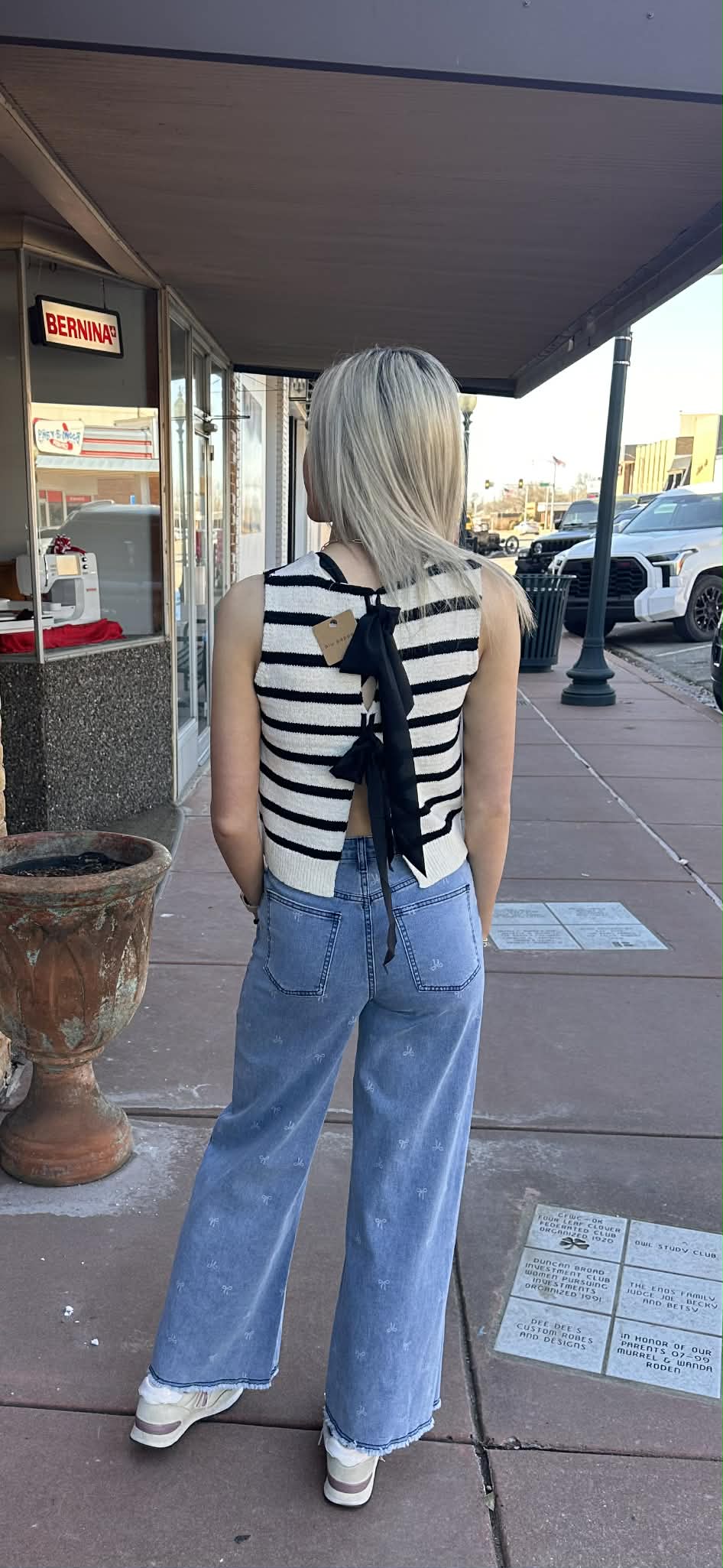 Back-Tie Stripe Knit