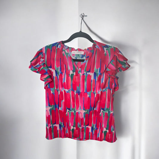 Abstract Brush Print Top