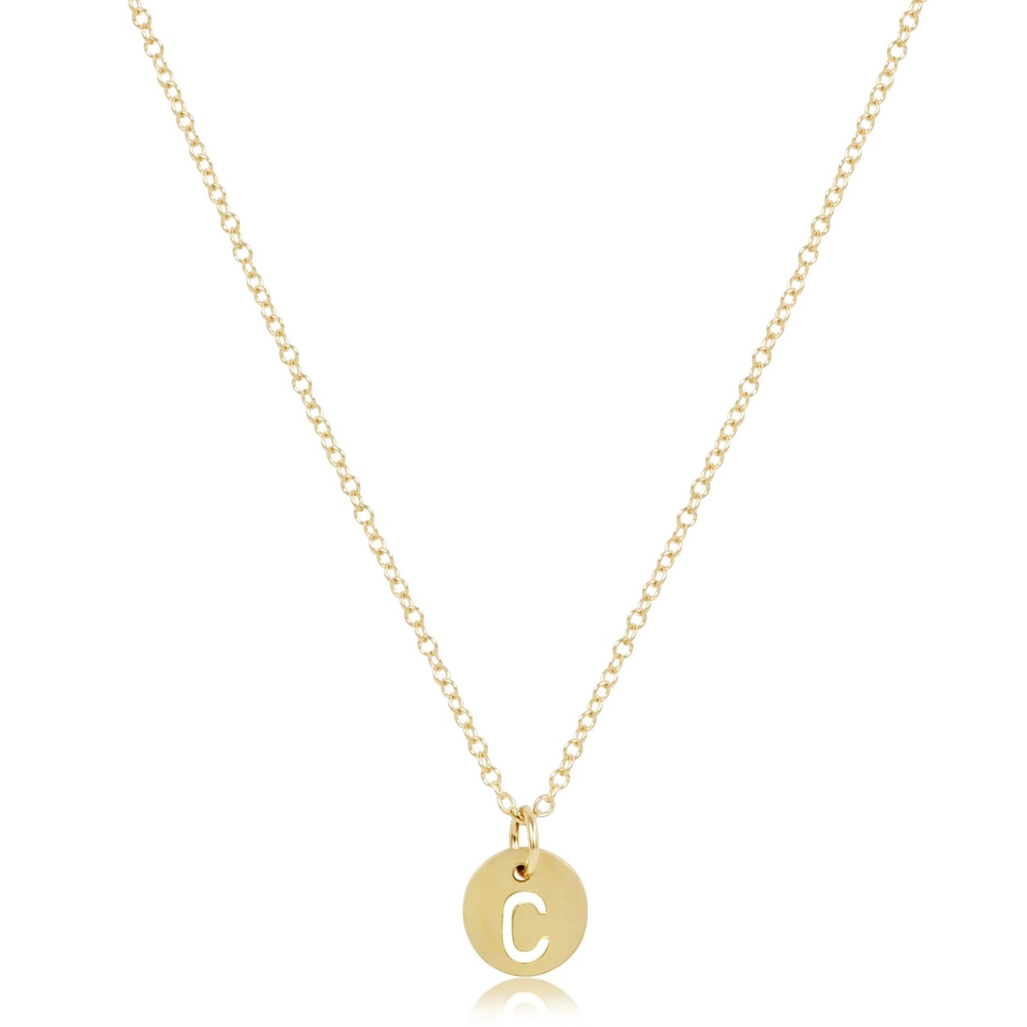 16" Necklace Gold - Respect Small Gold Disc - C